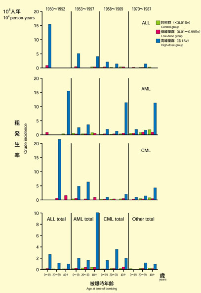 Crude incidence of leukemia by type