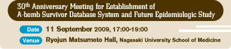 30th Anniversary Meeting for Establishment of A-bomb Survivor Database System and Future Epidemiologic Study